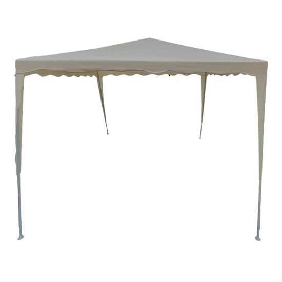 Κιόσκι Gazebo  μεταλλικός σκελετός - ύφασμα μπεζ 3x3m