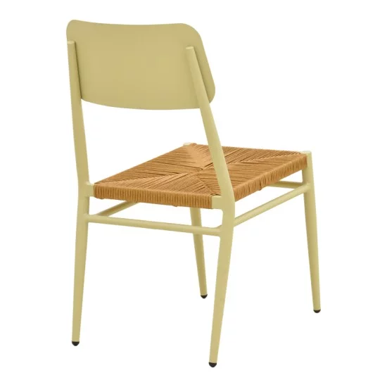 Καρέκλα Giardino  στοιβαζόμενη αλουμίνιο σε μπεζ -pe rattan σε φυσική απόχρωση 45x56x82εκ
