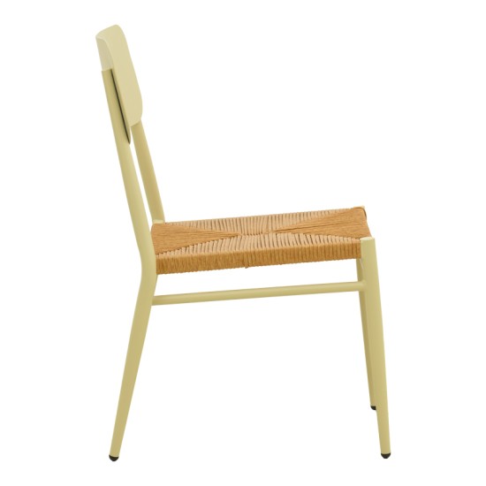 Καρέκλα Giardino  στοιβαζόμενη αλουμίνιο σε μπεζ -pe rattan σε φυσική απόχρωση 45x56x82εκ
