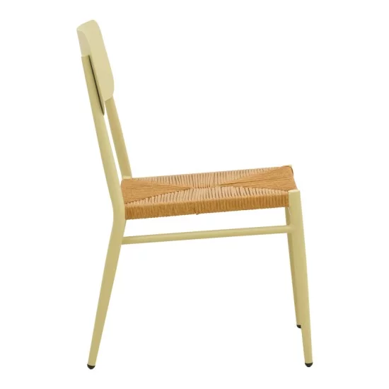 Καρέκλα Giardino  στοιβαζόμενη αλουμίνιο σε μπεζ -pe rattan σε φυσική απόχρωση 45x56x82εκ