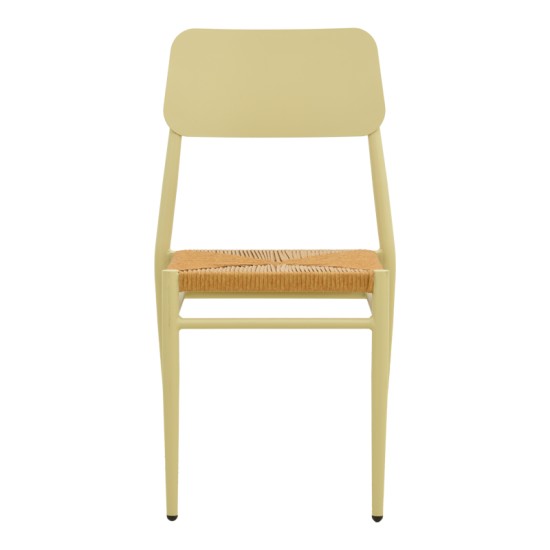 Καρέκλα Giardino  στοιβαζόμενη αλουμίνιο σε μπεζ -pe rattan σε φυσική απόχρωση 45x56x82εκ