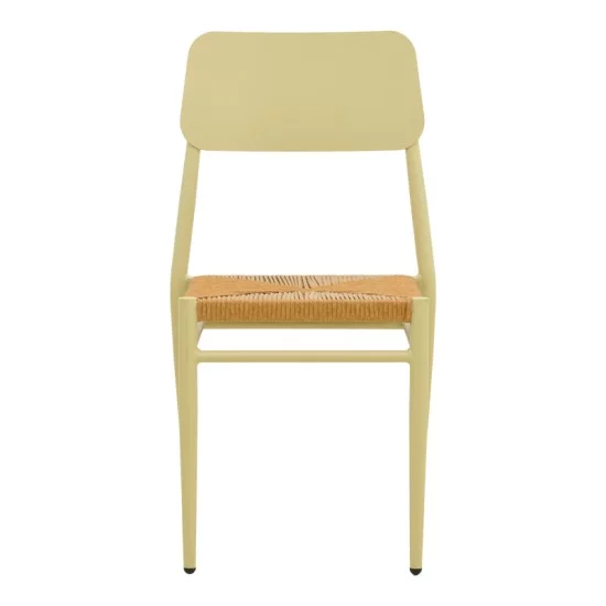 Καρέκλα Giardino  στοιβαζόμενη αλουμίνιο σε μπεζ -pe rattan σε φυσική απόχρωση 45x56x82εκ