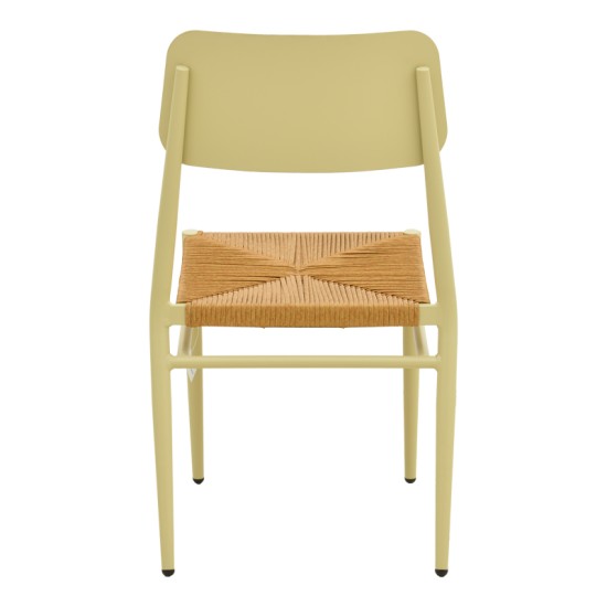 Καρέκλα Giardino  στοιβαζόμενη αλουμίνιο σε μπεζ -pe rattan σε φυσική απόχρωση 45x56x82εκ