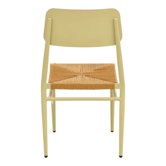 Καρέκλα Giardino  στοιβαζόμενη αλουμίνιο σε μπεζ -pe rattan σε φυσική απόχρωση 45x56x82εκ