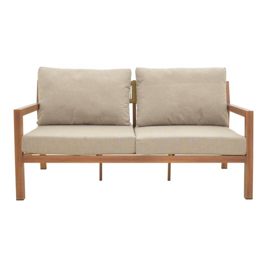 Σαλόνι κήπου Andasio  σετ 4τεμ αλουμίνιο κ σχοινί σε φυσική- μαξιλάρια σε γκρι απόχρωση