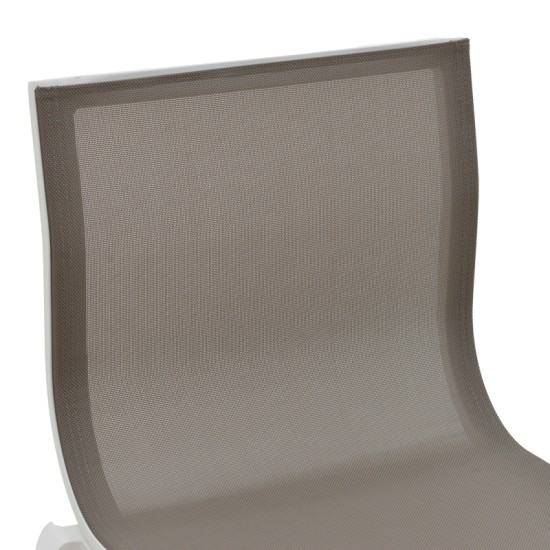 Σκαμπό μπαρ Melina  στοιβαζόμενη αλουμίνιο σε λευκή- textline σε γκρι απόχρωση 45x49x115εκ