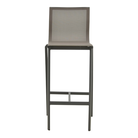 Σκαμπό μπαρ Melina  στοιβαζόμενη αλουμίνιο σε ανθρακί- textline σε γκρι απόχρωση 45x49x115εκ