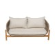 Καναπές 2θέσιος Verilan  μασίφ ξύλο ακακίας-ύφασμα σε φυσική-μπεζ απόχρωση 163x77x70εκ