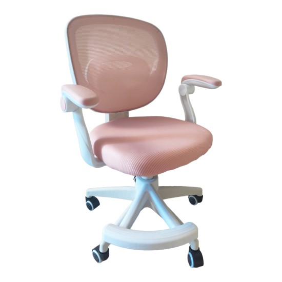 Καρέκλα γραφείου παδική Bernu  ύφασμα mesh σε ροζ απόχρωση 47x56x80-90εκ