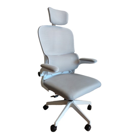 Καρέκλα γραφείου Recko  ύφασμα mesh σε γκρι απόχρωση 56x62x116-125εκ