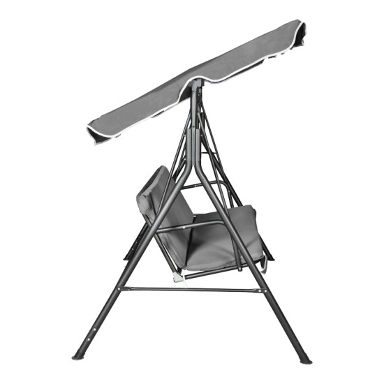 Κούνια κήπου Globo  μέταλλο μαύρο-ύφασμα σε ανθρακί απόχρωση 170x110x153εκ