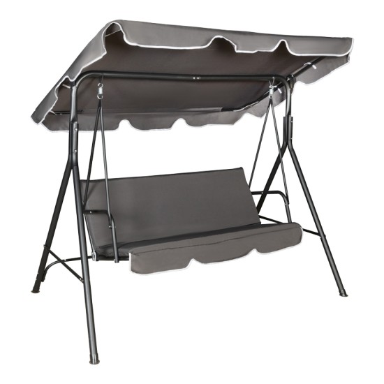 Κούνια κήπου Globo  μέταλλο μαύρο-ύφασμα σε ανθρακί απόχρωση 170x110x153εκ