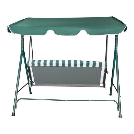 Κούνια κήπου Globo  μέταλλο πράσινο-ύφασμα σε λευκή-πράσινη απόχρωση 170x110x153εκ