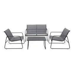 Σαλόνι εξωτερικού χώρου Veranda textilene-μέταλλο σε ανθρακί απόχρωση