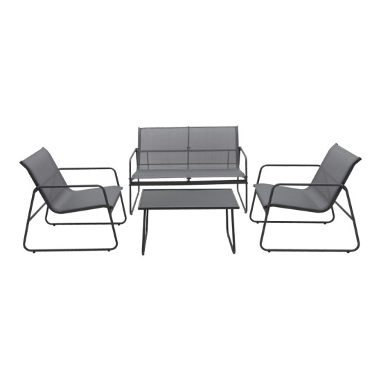 Σαλόνι εξωτερικού χώρου Veranda textilene-μέταλλο σε ανθρακί απόχρωση