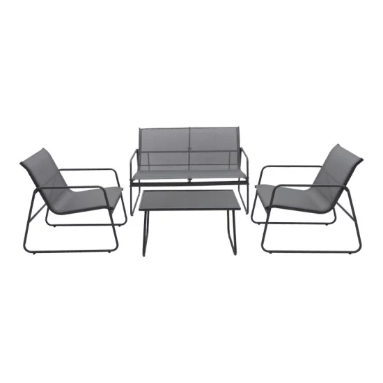 Σαλόνι εξωτερικού χώρου Veranda textilene-μέταλλο σε ανθρακί απόχρωση