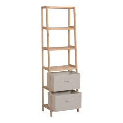 Ραφιέρα δαπέδου με συρτάρια Wolen  ξύλο ελάτου-ύφασμα σε φυσική-μπεζ απόχρωση 42x27.5x139εκ