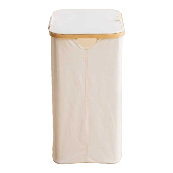 Καλάθι απλύτων Lodge  μπαμπού-ύφασμα σε μπεζ απόχρωση 54x33x60εκ
