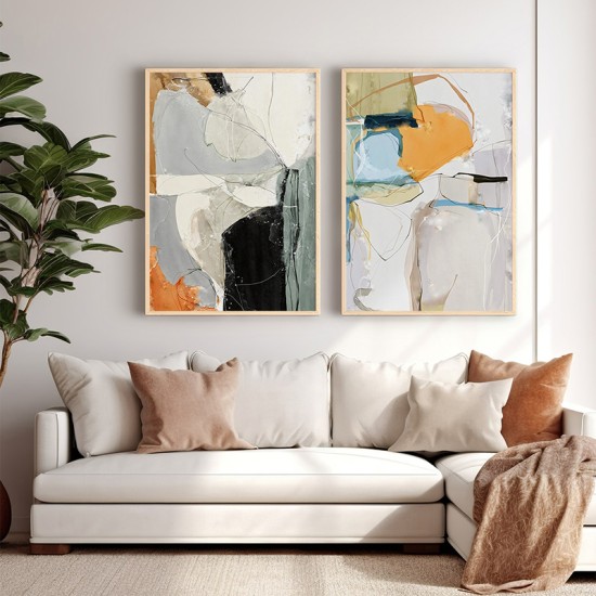 Πίνακας Nicosse  δίπτυχος με ψηφιακή εκτύπωση και πλαίσιο 33x1.5x48εκ