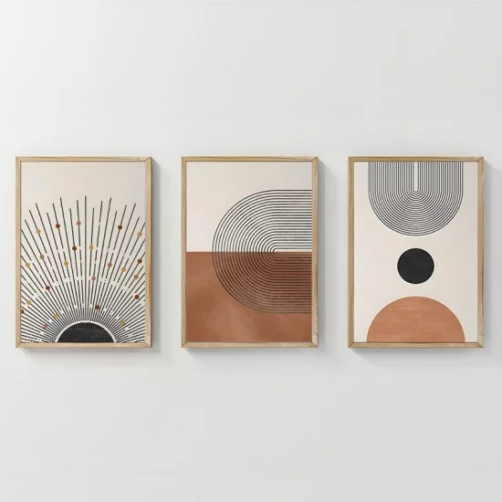 Πίνακας Jemba  τρίπτυχος με ψηφιακή εκτύπωση και πλαίσιο 33x1.5x48εκ