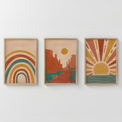 Πίνακας Jecko   τρίπτυχος με ψηφιακή εκτύπωση και πλαίσιο 33x1.5x48εκ