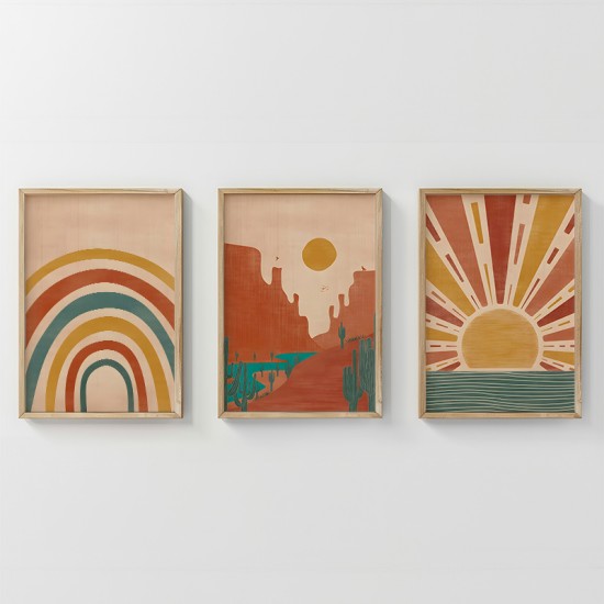 Πίνακας Jecko   τρίπτυχος με ψηφιακή εκτύπωση και πλαίσιο 33x1.5x48εκ