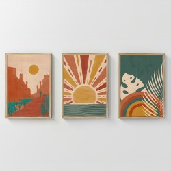 Πίνακας Bemvy  τρίπτυχος με ψηφιακή εκτύπωση και πλαίσιο 33x1.5x48εκ