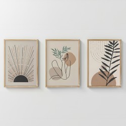 Πίνακας Gonma  τρίπτυχος με ψηφιακή εκτύπωση και πλαίσιο 33x1.5x48εκ