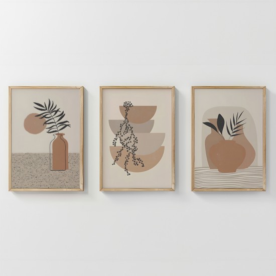 Πίνακας Derzy  τρίπτυχος με ψηφιακή εκτύπωση και πλαίσιο 33x1.5x48εκ