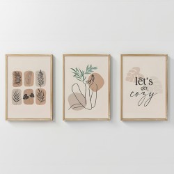 Πίνακας Xinbia  τρίπτυχος με ψηφιακή εκτύπωση και πλαίσιο 33x1.5x48εκ