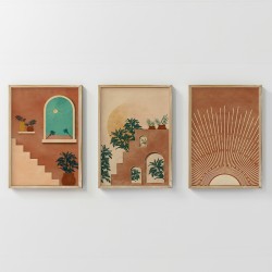 Πίνακας Affera  τρίπτυχος με ψηφιακή εκτύπωση και πλαίσιο 33x1.5x48εκ