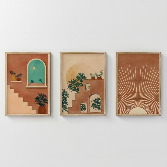 Πίνακας Affera  τρίπτυχος με ψηφιακή εκτύπωση και πλαίσιο 33x1.5x48εκ