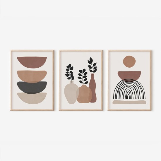 Πίνακας Yenia  τρίπτυχος με ψηφιακή εκτύπωση και πλαίσιο 33x1.5x48εκ