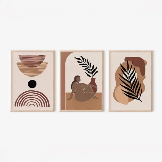 Πίνακας Fanzia  τρίπτυχος με ψηφιακή εκτύπωση και πλαίσιο 33x1.5x48εκ