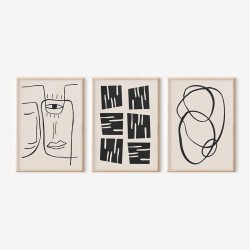 Πίνακας Lumora  τρίπτυχος με ψηφιακή εκτύπωση και πλαίσιο 33x1.5x48εκ