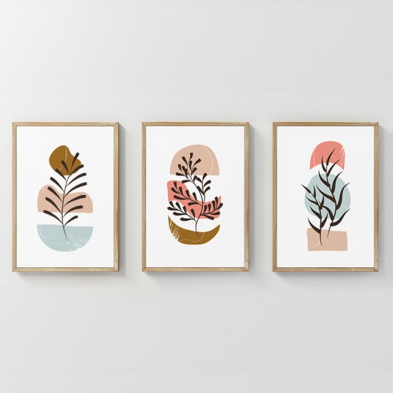 Πίνακας Thera  τρίπτυχος με ψηφιακή εκτύπωση και πλαίσιο 33x1.5x48εκ