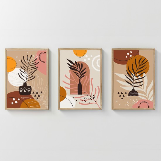 Πίνακας Nyxen  τρίπτυχος με ψηφιακή εκτύπωση και πλαίσιο 33x1.5x48εκ