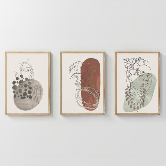 Πίνακας Aelra  τρίπτυχος με ψηφιακή εκτύπωση και πλαίσιο 33x1.5x48εκ