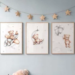 Πίνακας Luthra  τρίπτυχος με ψηφιακή εκτύπωση και πλαίσιο 33x1.5x48εκ