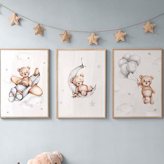 Πίνακας Luthra  τρίπτυχος με ψηφιακή εκτύπωση και πλαίσιο 33x1.5x48εκ