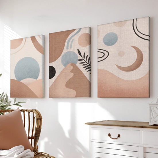 Πίνακας σε καμβά Leberto  τρίπτυχος με ψηφιακή εκτύπωση και πλαίσιο 50x2x70εκ