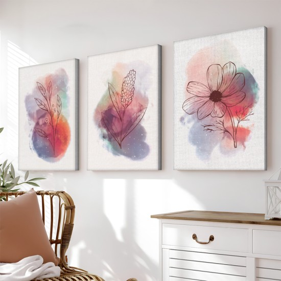 Πίνακας σε καμβά Nerve  τρίπτυχος με ψηφιακή εκτύπωση και πλαίσιο 50x2x70εκ