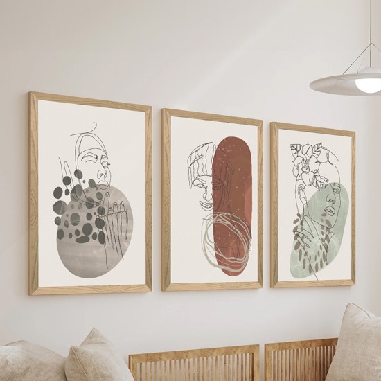 Πίνακας Linento  τρίπτυχος με ψηφιακή εκτύπωση και πλαίσιο 33x0.3x48εκ