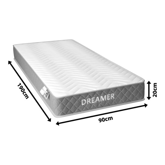 Στρώμα Dreamer  pocket spring compressed διπλής όψης 20cm 90x190εκ