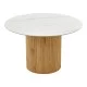 Τραπέζι Sikulu  mdf oak - λευκή όψη τραβερτίνας Φ125x77εκ