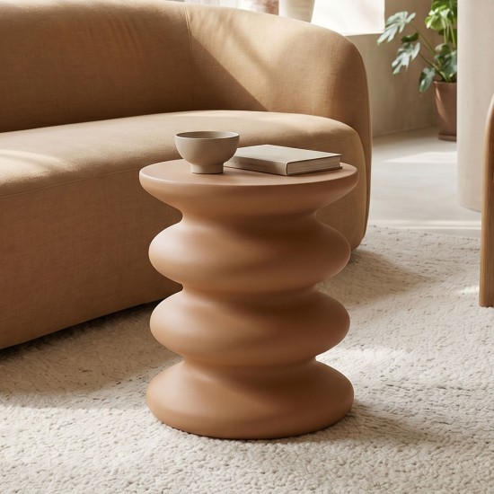 Βοηθητικό τραπέζι Jonne  MGO terracotta Φ40x46εκ