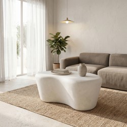 Τραπέζι σαλονιού Fedris  mdf λευκό 80x70x34εκ