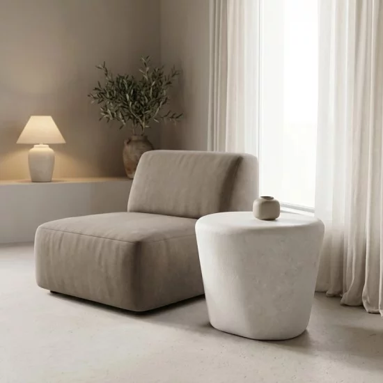 Βοηθητικό τραπέζι Fedris  mdf λευκό Φ56x45εκ