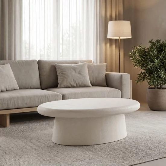 Τραπέζι σαλονιού Herona  mdf λευκό 100x60x32εκ