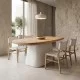 Τραπέζι Fessen  ξύλο ελάτου-mdf oak-λευκό 180x90x78εκ